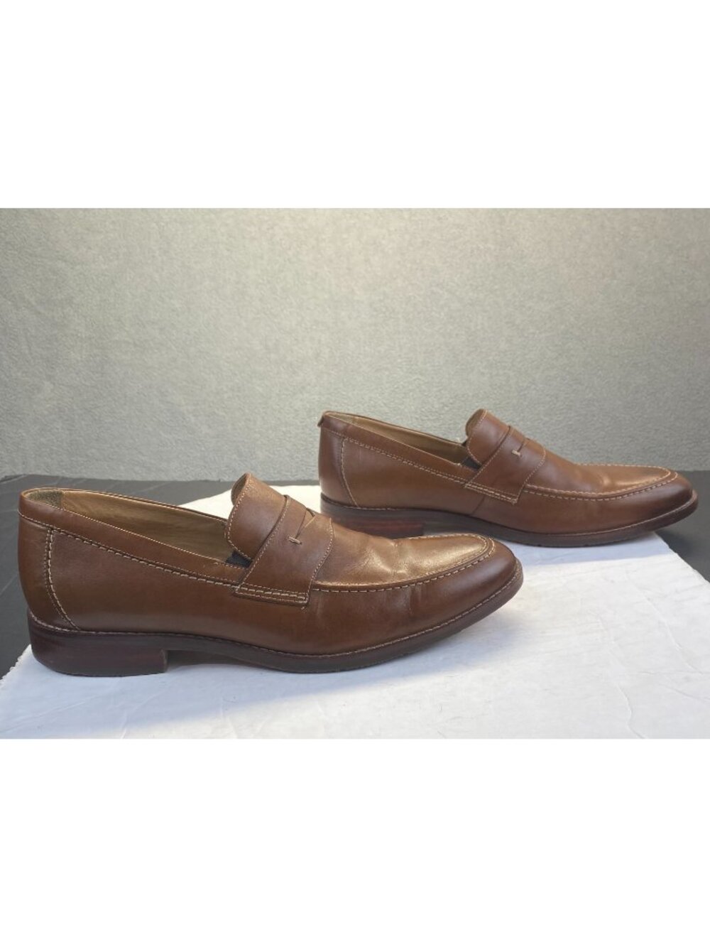 Johnston & Murphy Warner Penny Loafer 20-9592 Brown Leather Mens Dress Shoes 13M